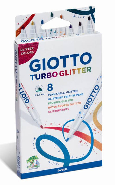 Giotto Turbo Glitter Astuccio 8 pz in Espositore 10 pz