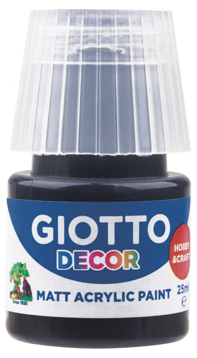 Giotto Decor Acrylic effetto opaco - 25 ml In confezione 6x25 ml Nero Fila