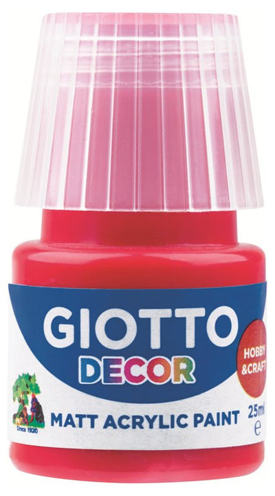 Giotto Decor Acrylic effetto opaco - 25 ml In confezione 6x25 ml Rosso Scarlatto Fila