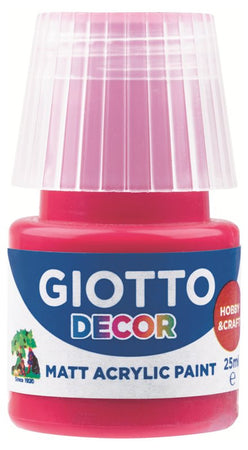 Giotto Decor Acrylic effetto opaco - 25 ml In confezione 6x25 ml Rosso Carminio Fila