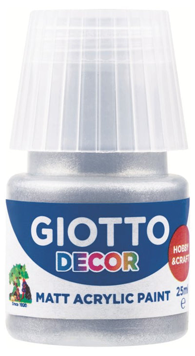 Giotto Decor Acrylic effetto opaco - 25 ml In confezione 6x25 ml Argento Fila