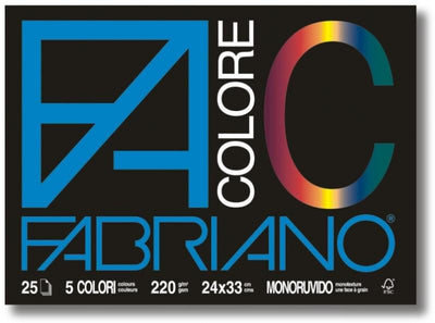 Album da disegno FACOLORE 24x33 5 colori 220 g/m2 MONORUVIDO (25 fogli)