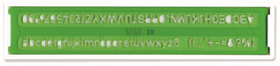 Normografo lettere e cifre in resina colore VERDE - altezza 7mm - Confezione 10 pezzi Arda