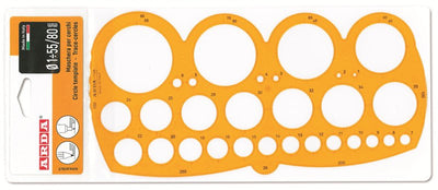 Maschera normografo circoligrafo diametro da 1 a 55 mm - Confezione da 10 pezzi