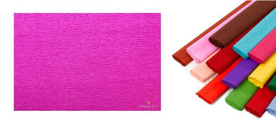 Rotolo di carta crespata 60gr colore Rosa Ciclamino - confezione da 10 pezzi Cartotecnica-Rossi