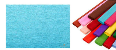 Rotolo di carta crespata 60gr colore Azzurro Mare - confezione da 10 pezzi Cartotecnica-Rossi