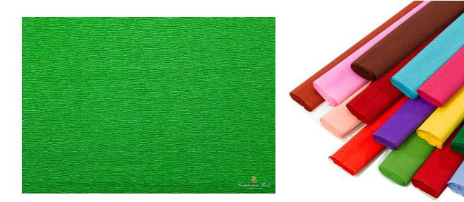 Rotolo di carta crespata 60gr colore Verde Prato - confezione da 10 pezzi Cartotecnica-Rossi