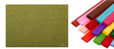 Rotolo di carta crespata 60gr colore Verde Muschio - confezione da 10 pezzi Cartotecnica-Rossi