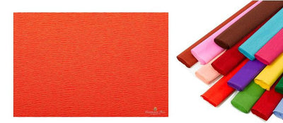 Rotolo di carta crespata 60gr colore Arancione Scuro - confezione da 10 pezzi Cartotecnica-Rossi