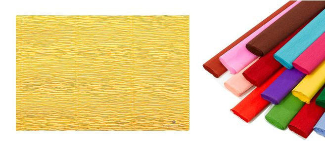 Rotolo di carta crespata 180gr colore Giallo - confezione da 5 pezzi Cartotecnica-Rossi