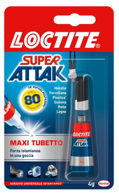 Blister tubetto Super Attak 4 grammi - Espositore da 24 pezzi Henkel-Loctite