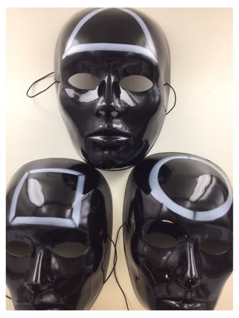 IT maschera nera viso medio in plastica il calamaro mod. ass. c/cartellino/etichetta Carnival-Toys