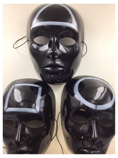IT maschera nera viso medio in plastica il calamaro mod. ass. c/cartellino/etichetta Carnival-Toys