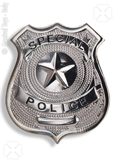 Distintivo poliziotto in metallo in busta su cartoncino Carnival-Toys