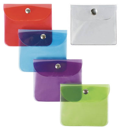 Rotafoglio - portafoglio in plastica lucida trasparente colori assortiti per monete, contanti e carte di credito Seirota