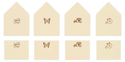 segnapacco con busta colore crema con simboli assortiti - confezione da 100 pezzi Saul-Sadoch
