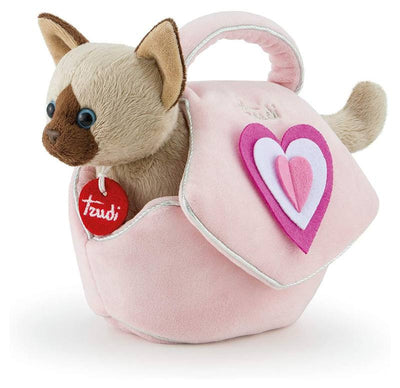 Gattino borsetta rosa cuori XS