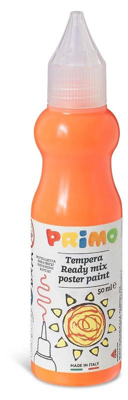 tempera brillante pronta all'uso in bottiglia da 50ml con beccuccio erogatore, colore arancio fluo 250F Morocolor