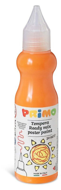 tempera brillante pronta all'uso in bottiglia da 50ml con beccuccio erogatore, colore 250 arancione
