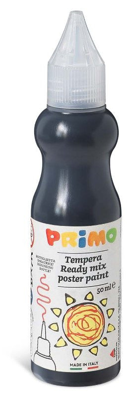 tempera brillante pronta all'uso in bottiglia da 50ml con beccuccio erogatore, colore 800 nero Morocolor