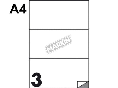 Etichette adesive Markin 210x99 mm, 3 etichette / foglio, 100 fogli - X210C520 Kohinoor