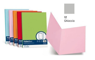 Confezione 50 cartelline semplici cartatti 200gr GHIACCIO