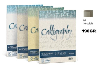 confezione 50 fogli carta calligraphy A4 190 gr NOCCIOLA 04 Favini