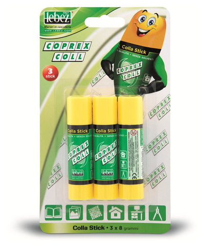 COLLA STICK 8 G BLISTER 3 PZ. Lebez