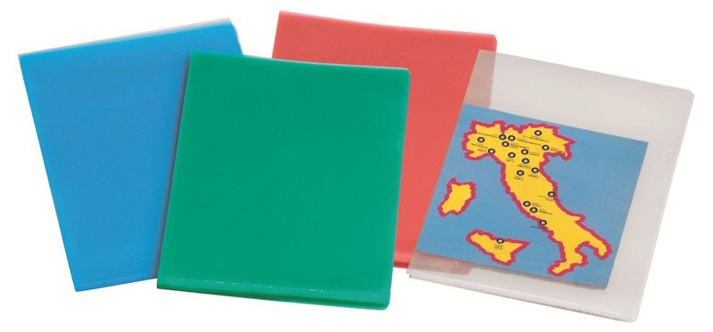 Confezione 10 Cartelline a L Capri Trasparenti Lisce Colore Verde Formato  A4 (21 X 29,7