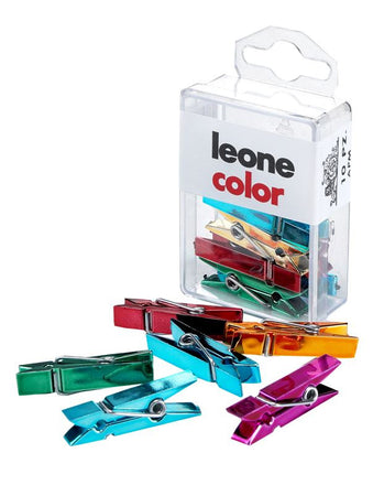 Scatola 10 mini mollette colorate in plastica Dell'Era Giuseppe (Leone-Dellera)