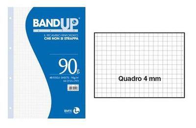 Ricambi Maxi BAND-UP rinforzati 40 fogli Rig 4M Quadretti 4mm Bm