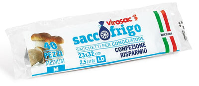 SACCO FRIGO - 23x32 cm - 2 lt - 40 pz - neutro - LDPE - RISPARMIO NORMALE Virosac