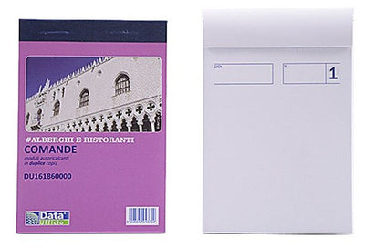 Comande, blocco di 25/25 copie autoricalcanti (Misura 10,5x7,4 cm) Data Ufficio (Buffetti)
