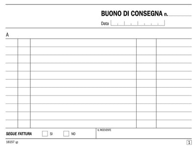 Buoni di consegna, blocco di 50/50 copie autoricalcanti (Misura 11,5x16,5 cm) Data Ufficio (Buffetti)