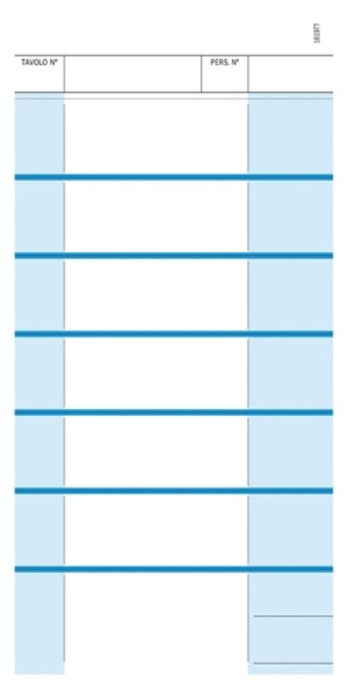 Comande a 7 tagliandi, snap out a 2 copie autoricalcanti (Misura 23X10,5 cm) Data Ufficio (Buffetti)