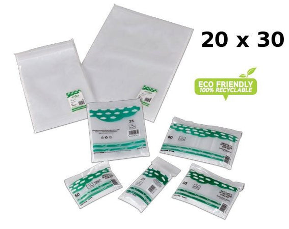 25 sacchetti multiuso in polietilene 100% riciclabili 20x30cm idoneo per alimenti con chiusura ZIP Balmar2000