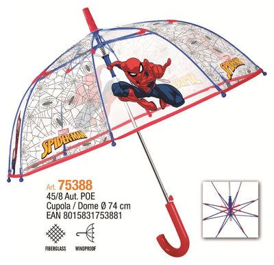 Ombrello automatico 45 cm cupola poe, Spiderman