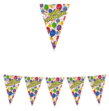 Festone Bandiera in plastica Buon Compleanno Happy Ball Big Party (Dimav Srl)