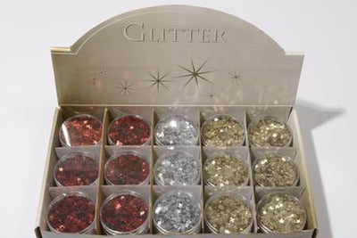 glitter star traditional 3ass, Colour: assorted, Size: dia6x1cm Kaemingk