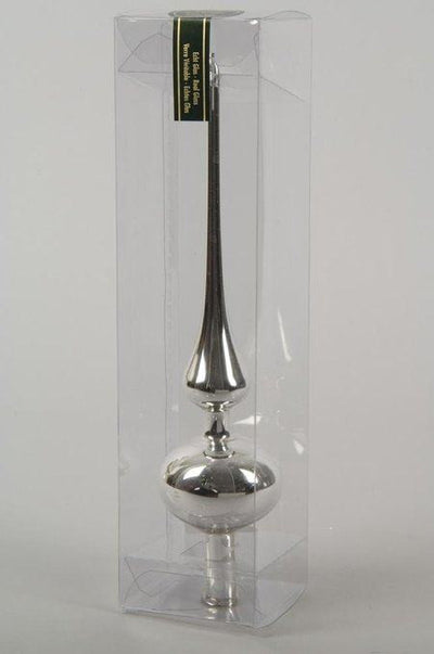 Treetopper glass shiny silver Kaemingk