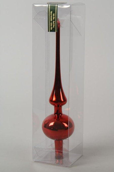 Treetopper glass shiny Christmas red
