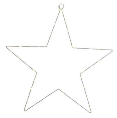 micro LED white star frame out silver/warm white Kaemingk