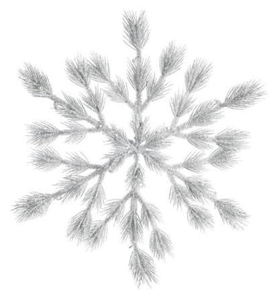 PE snowy snowflake with hanger, Colour: green/white, Size: dia88x8cm