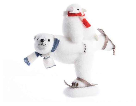 foam polar bear on ski w scarf con penguin on the back w scarf confezionato per piece in paperwrap Kaemingk