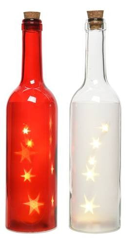 LED glass bottle 2clas ind bo, Colour: warm white, Size: dia7x29cm-5L Kaemingk