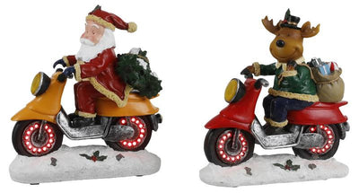 figura Babbo Natale/Renna in moto a batteria
