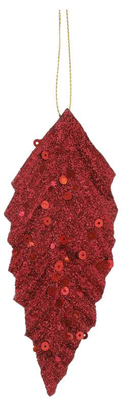 confezione 6 pezzi foglia rossa con paillettes Edelman