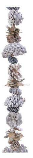 pinecone garland w glitter, Colour: white washed, Size: 5x10x150cm Kaemingk