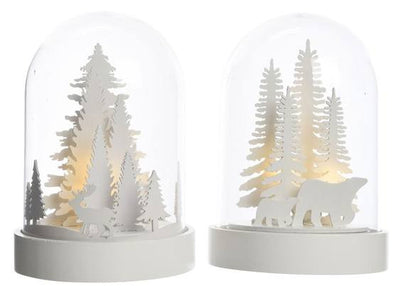 LED scenery cloche 2ass ind bo, Colour: warm white, Size: 12.5x12.5x18cm3