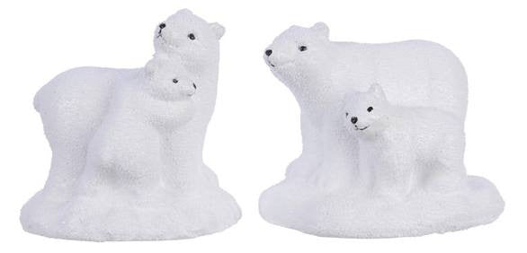 terrac polar bears 2ass, Colour: white/glitters, Size: 10x10cm Kaemingk